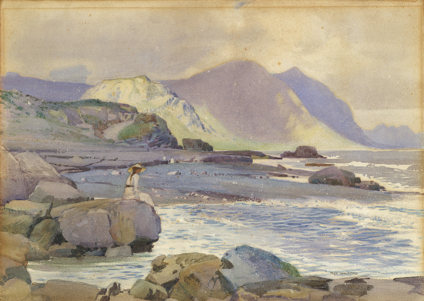 Fred Appleyard (1874-1963) Watercolour Painting - Coastal Landscape