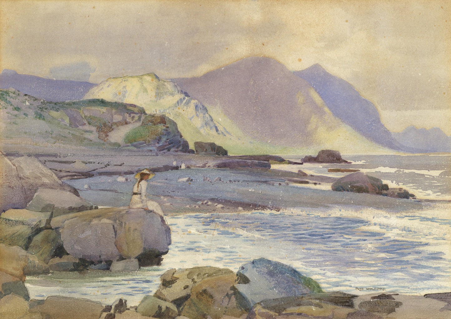 Fred Appleyard (1874-1963) Watercolour Painting - Coastal Landscape