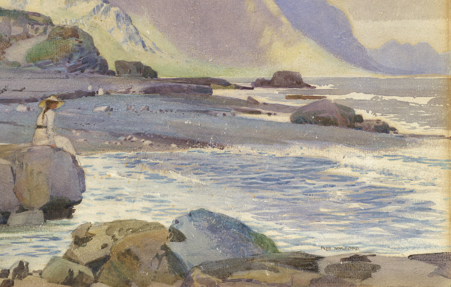 Fred Appleyard (1874-1963) Watercolour Painting - Coastal Landscape