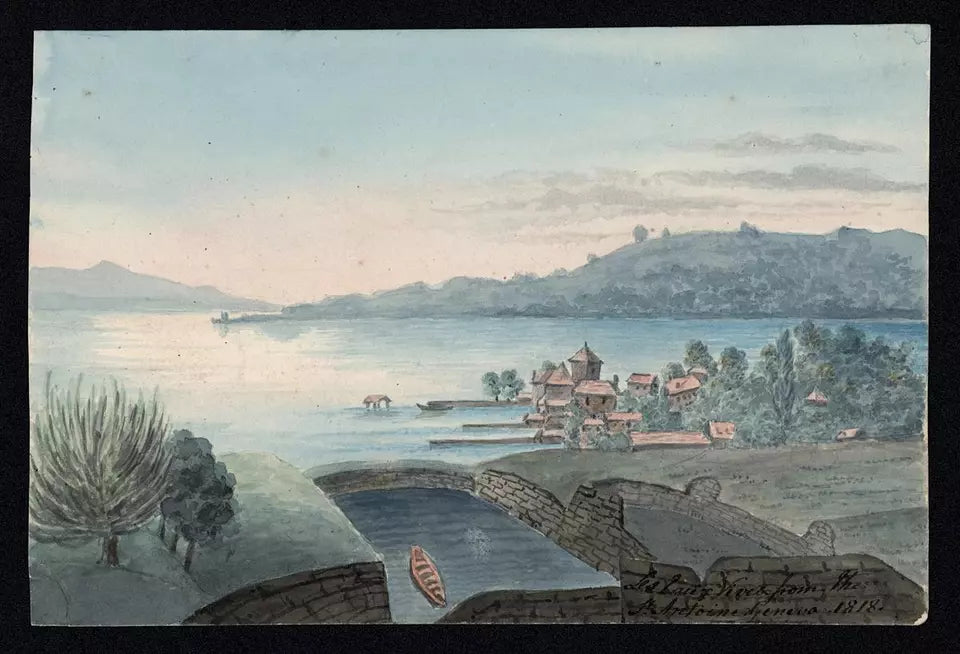Elizabeth Campbell (1783-1861) Watercolour Painting - From Saint-Antoine Geneva Switzerland 1818