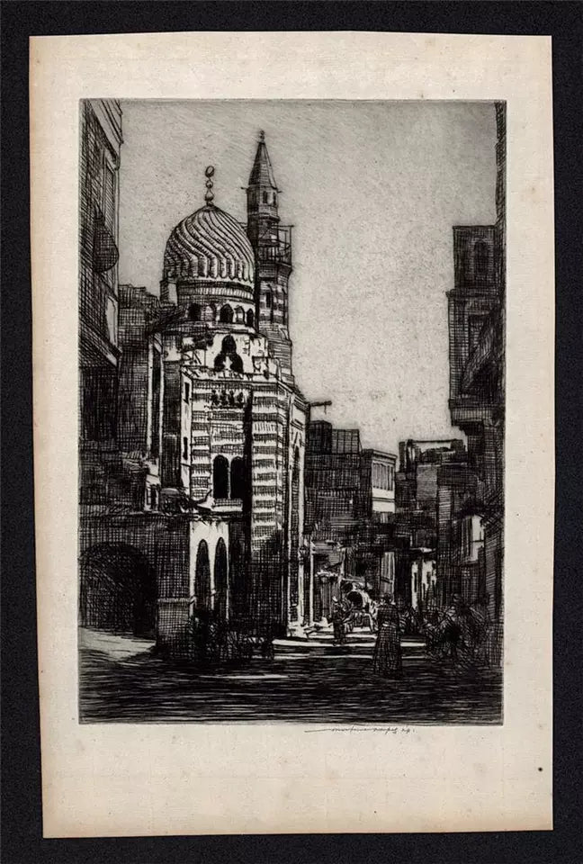 Mortimer Luddington Menpes - Pencil Signed Etching - Sais Mosque, Cairo Egypt