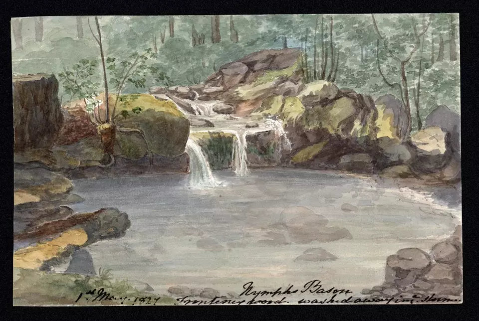 Elizabeth Campbell (1783-1861) Watercolour Painting - River At Frontenex France 1827