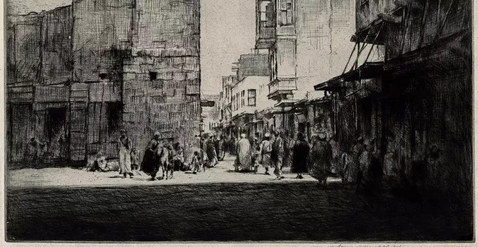 Mortimer Luddington Menpes - Pencil Signed Etching - Street Scene, Cairo - Egypt
