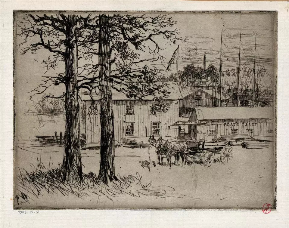 Charles Huard (1874-1965) Antique Etching - New York USA 1906