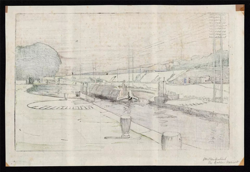 Ethel Kirkpatrick (1869-1966) Woodcut Signed In Pencil - The Gates Harrow Canal