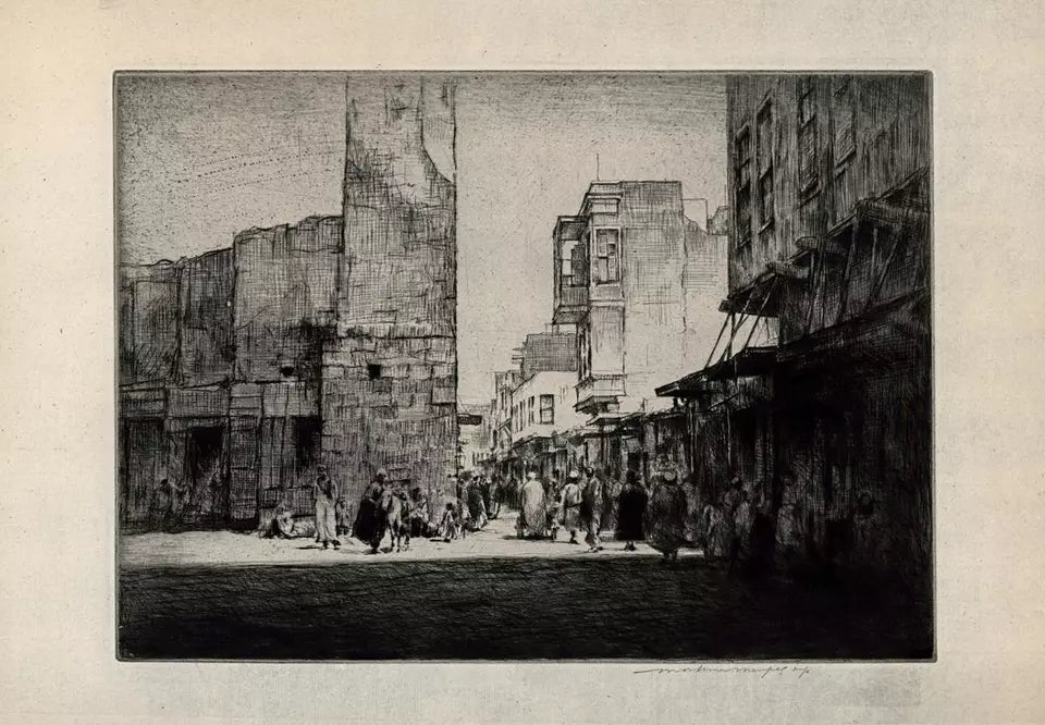 Mortimer Luddington Menpes - Pencil Signed Etching - Street Scene, Cairo - Egypt