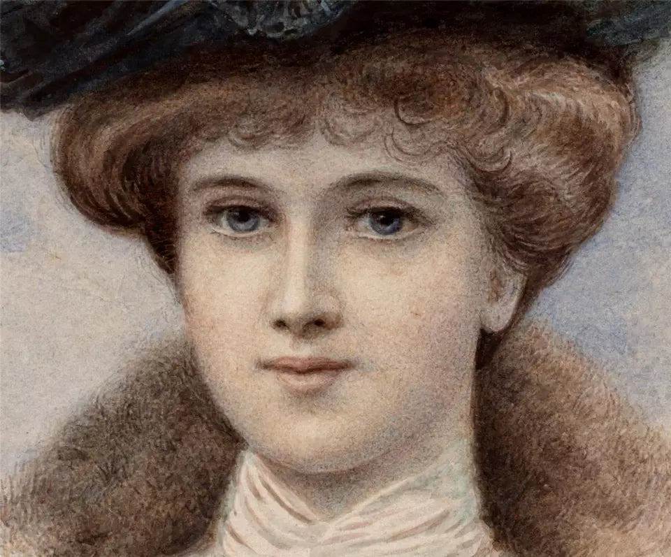 Walter Saunders Barnard (1851-1930) Watercolour Painting - Portrait Of Miss Ethel Pearson 1904