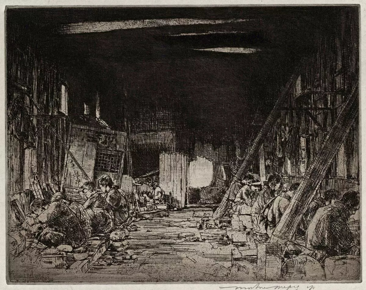 Mortimer Luddington Menpes - Pencil Signed Etching - Bronze Workers, Kyoto, Japan