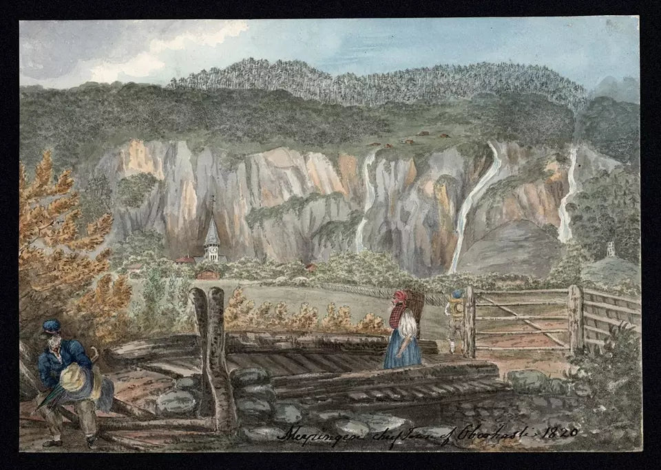 Elizabeth Campbell (1783-1861) Watercolour Painting - Meiringen, Oberhasli, Switzerland 1820