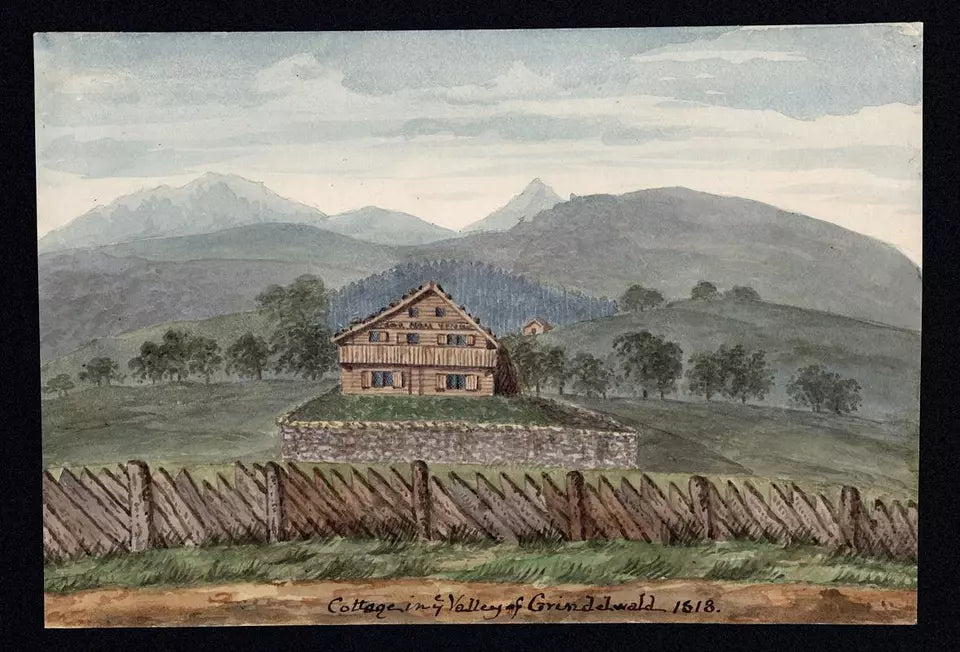 Elizabeth Campbell (1783-1861) Watercolour Painting - Cottage in the valley of Grindelwald, Switzerland 1818