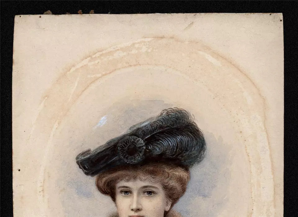 Walter Saunders Barnard (1851-1930) Watercolour Painting - Portrait Of Miss Ethel Pearson 1904