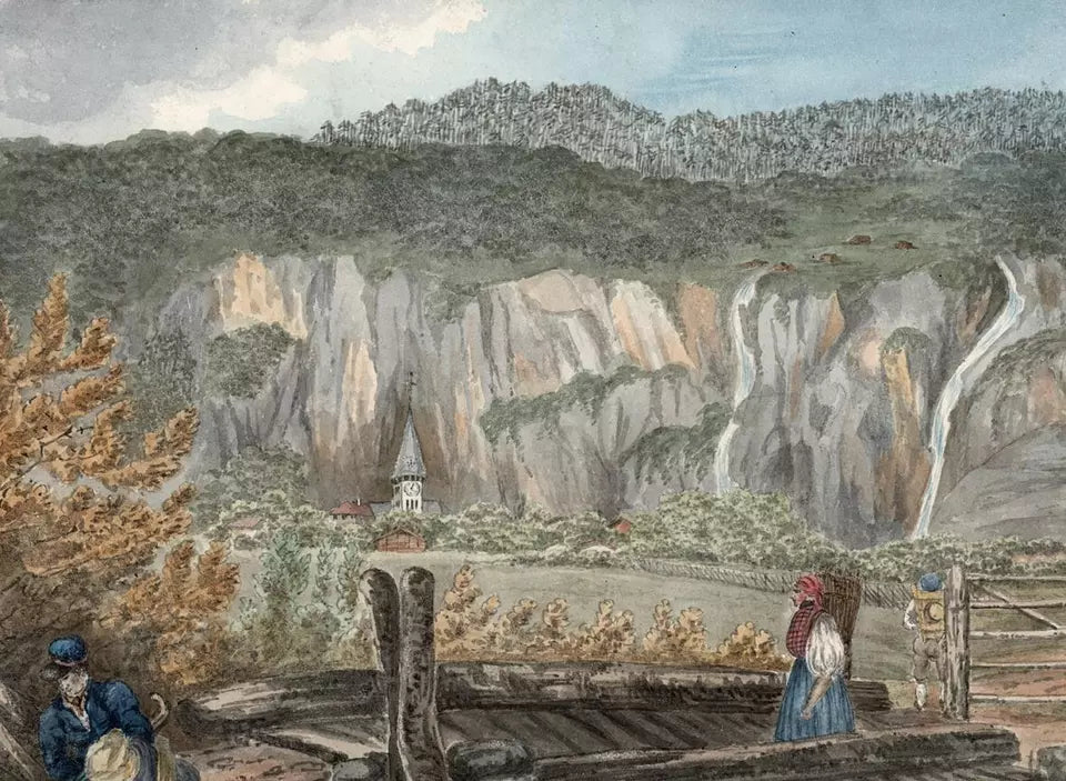 Elizabeth Campbell (1783-1861) Watercolour Painting - Meiringen, Oberhasli, Switzerland 1820