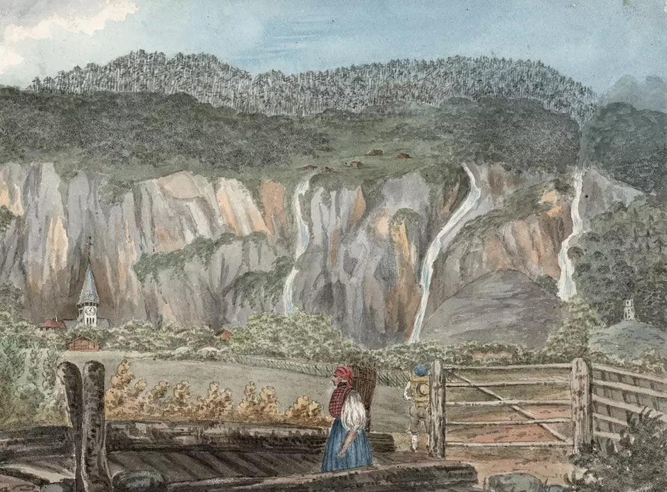 Elizabeth Campbell (1783-1861) Watercolour Painting - Meiringen, Oberhasli, Switzerland 1820