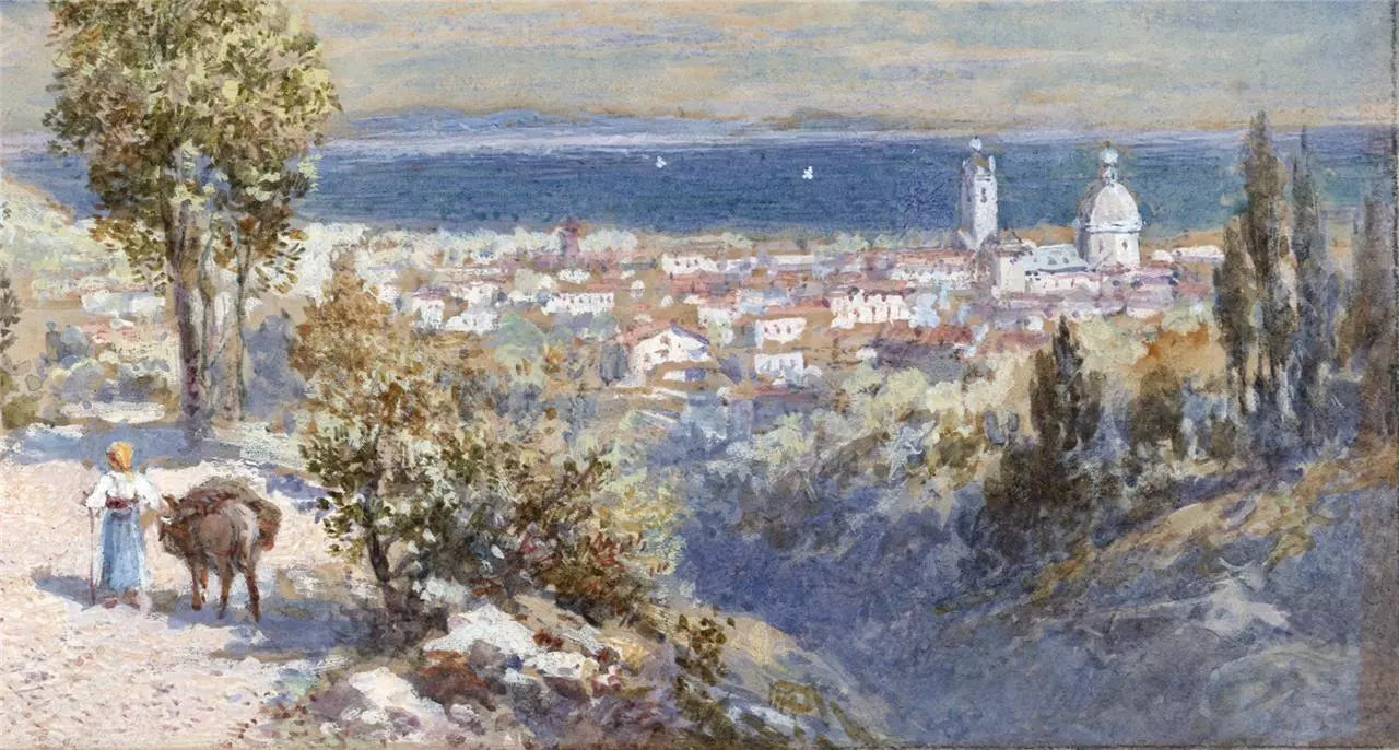 Charles Rowbotham - Watercolour Painting - Loreto Marche Ancona - Italy