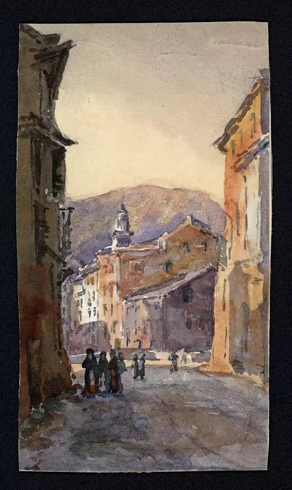 Joseph Twigg (1844-1914) Small Watercolour Painting - Riviera de Levante Italy - 19th Century