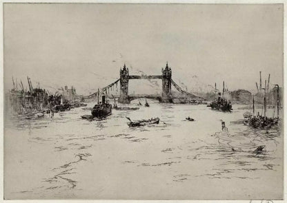 Sidney Mackenzie Litten (1887-1949) Pencil Signed Etching - Tower Bridge London