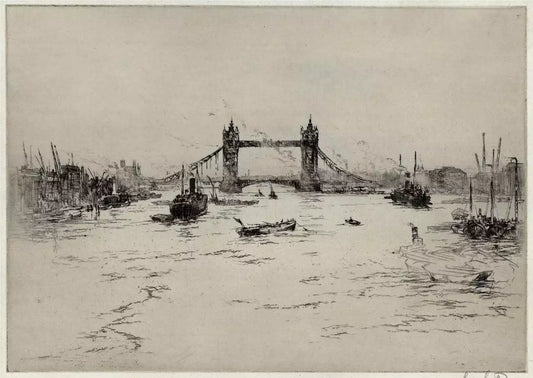 Sidney Mackenzie Litten (1887-1949) Pencil Signed Etching - Tower Bridge London