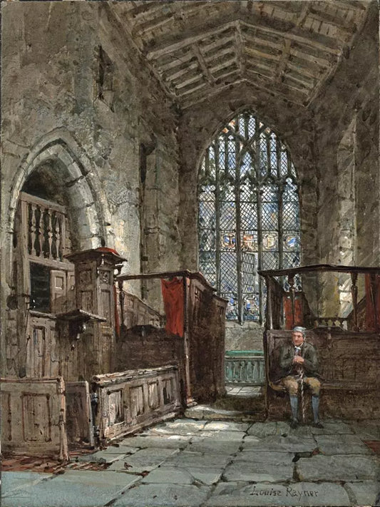 Louise Rayner (1832-1924) - Watercolour Painting - The Chapel, Haddon Hall