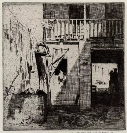 Mortimer Luddington Menpes - Signed Etching - Spanish Courtyard, 1914 - Spain