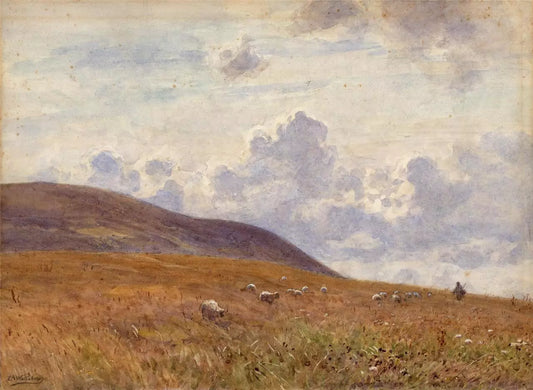Sir Ernest Albert Waterlow (1850-1919) Watercolour Painting Sussex / South Downs