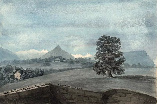 Elizabeth Campbell (1783-1861) Watercolour Painting - Mole Mountains From Geneva 1818