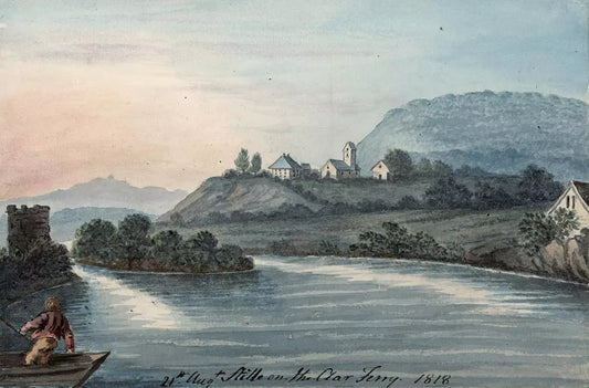Elizabeth Campbell (1783-1861) Watercolour Painting - Clar Ferry Switzerland 1818