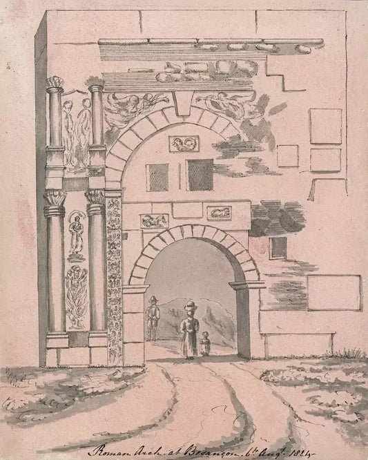 Elizabeth Campbell (1783-1861) Watercolour Painting - Roman Arch At Besancon France 1824