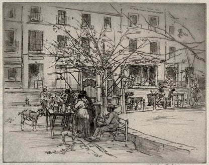 Mortimer Luddington Menpes (1855-1938) Signed Etching - Continental Street Scene