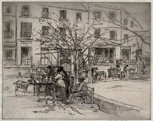 Mortimer Luddington Menpes (1855-1938) Signed Etching - Continental Street Scene
