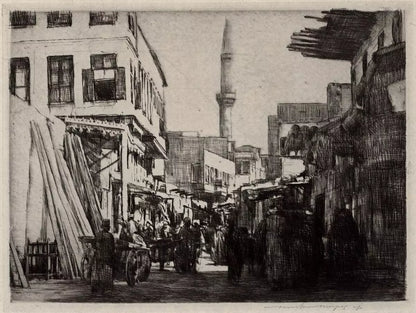 Mortimer Luddington Menpes - Pencil Signed Etching - Street Scene Cairo Egypt