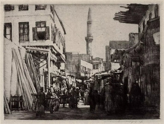 Mortimer Luddington Menpes - Pencil Signed Etching - Street Scene Cairo Egypt