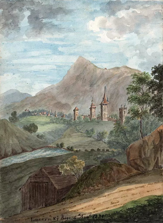 Elizabeth Campbell (1783-1861) - Watercolour Painting - Lucerne and Rigi Switzerland 1821