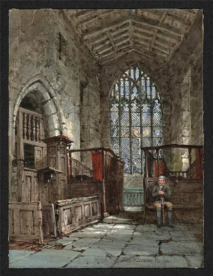 Louise Rayner (1832-1924) - Watercolour Painting - The Chapel, Haddon Hall