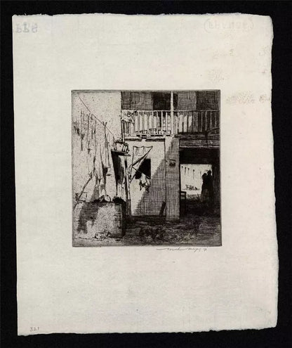 Mortimer Luddington Menpes - Signed Etching - Spanish Courtyard, 1914 - Spain