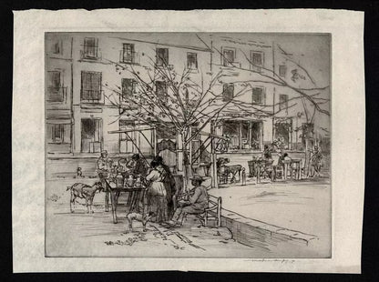 Mortimer Luddington Menpes (1855-1938) Signed Etching - Continental Street Scene