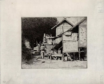 Mortimer Luddington Menpes - Pencil Signed Etching - Burmese Village - Burma - 1914