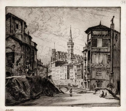Douglas Ian Smart (1879-1970) Signed Etching - Manresa Spain - 20th Century