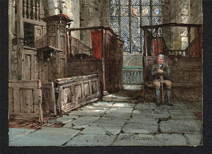 Louise Rayner (1832-1924) - Watercolour Painting - The Chapel, Haddon Hall