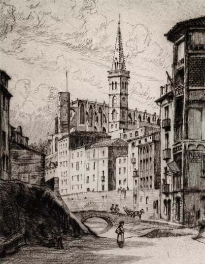 Douglas Ian Smart (1879-1970) Signed Etching - Manresa Spain - 20th Century