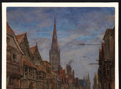 Louise Rayner (1832-1924) - Watercolour Painting - High Street Salisbury - Cathedral