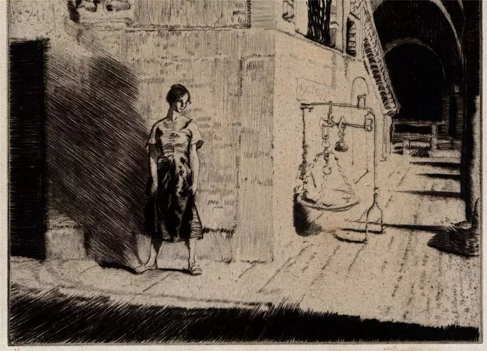 Sir William Russell Flint (1880-1969) - Signed Etching - A Rendezvous, Vicenza
