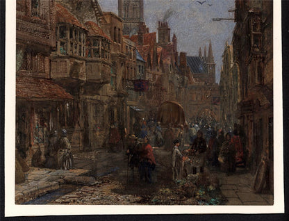 Louise Rayner (1832-1924) - Watercolour Painting - High Street Salisbury - Cathedral