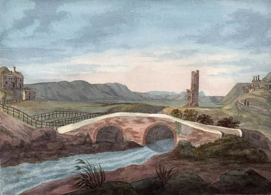 Elizabeth Campbell (1783-1861) Watercolour Painting - Ruins Landscape - Italy
