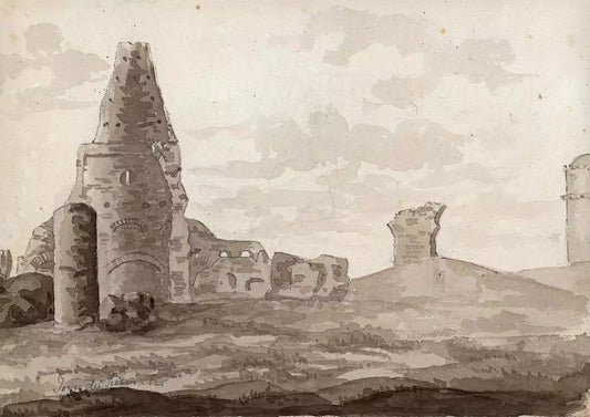 Elizabeth Campbell (1783-1861) Watercolour Painting - Ruins In Landscape - Italy - 19th Century