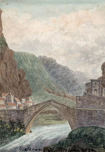 Elizabeth Campbell (1783-1861) - Watercolour Painting - Sisteron France 1820