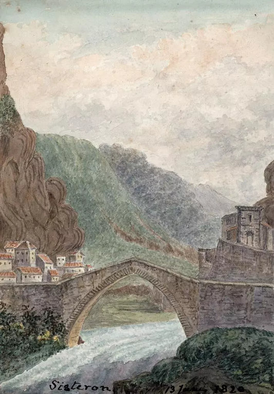 Elizabeth Campbell (1783-1861) - Watercolour Painting - Sisteron France 1820