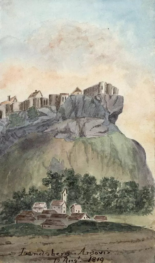 Elizabeth Campbell (1783-1861) Watercolour Painting - Lenzburg Aargau Switzerland 1819