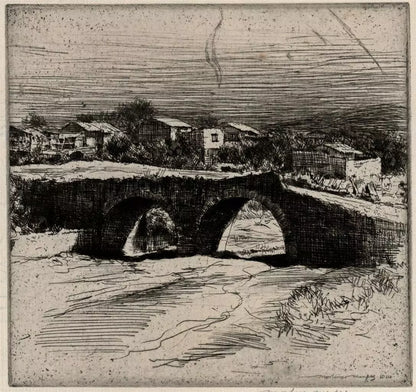 Mortimer Luddington Menpes (1855-1938) - Signed Etching - A Mexican Village 1914