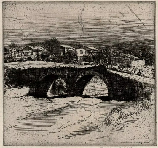 Mortimer Luddington Menpes (1855-1938) - Signed Etching - A Mexican Village 1914