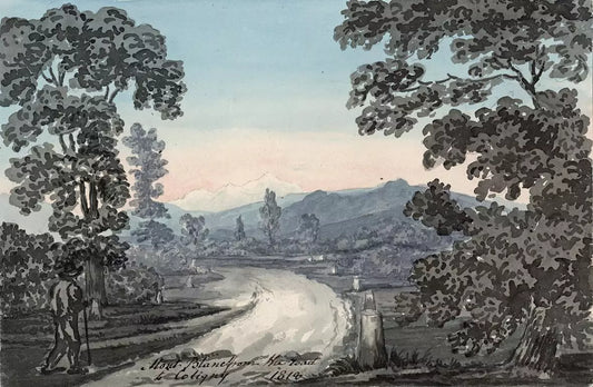 Elizabeth Campbell (1783-1861) Watercolour Painting - Mont Blanc from the road to Coligny 1818